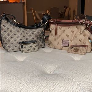 2 Dooney & Bourke hobos w/ matching change purses.